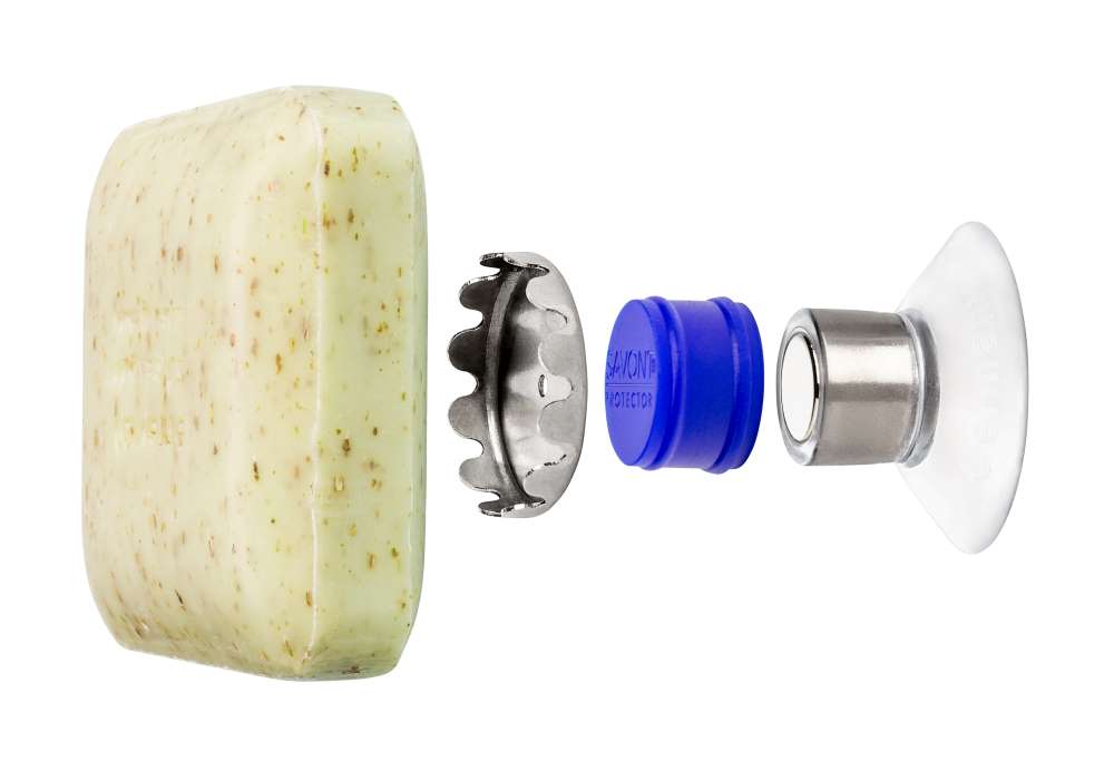SAVONT's flexibel magnetic soap holder with Protector for shower and sink